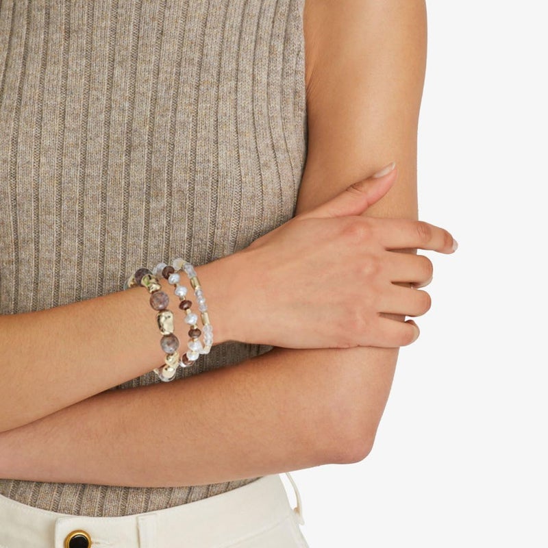Aigrnc Boho Beaded Stretch Bracelets For Women Stackable Crystal Gold Plated Beaded Bracelets Set Trendy Handmade Friendship Braeclet Jewelry Gifts - Image 5